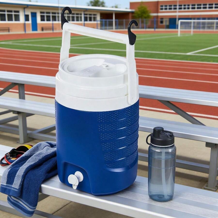 2 Gallon Premium Sports Plastic Beverage Jug With Hooks Leakproof Insulated Water Container For Outdoor Camping Hiking Blue - Blue - View 1