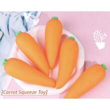 1pc Creative Carrot Squeeze Stress Relief Toy, Realistic Vegetable Slow Rebound Squishy Stress Toy, Perfect Gift For Birthday, Christmas, Halloween, Collection - Multicolor - View 8