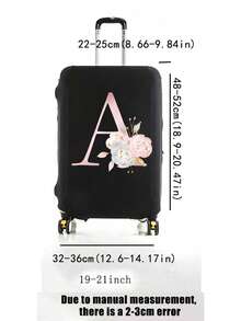 粉色花卉字母 A-Z 行李箱保護套，耐用通用行李箱套 18-20 英吋，防塵防刮行李箱套，彈性邊緣，適用於飛行、度假、蜜月、機場、郵輪、商務旅行、旅遊，母親節、畢業季、開學季、教師節、復活節、聖誕節和節日的完美選擇，中性旅行必備配件，適合家庭、朋友、母親、教師，兼容大多數滾輪行李箱、登機包、旅行包 - 彩色 - 查看 9