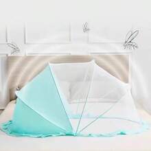 婴儿蚊帐，婴儿床全罩防蚊帐篷，蒙古式可折叠无底蚊帐 - 彩色 - 查看 4