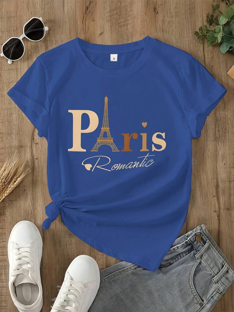 Women's T-Shirts - 藍色 - 查看 1