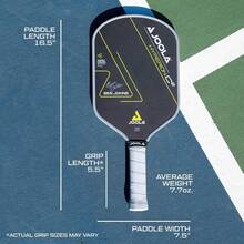 JOOLA Ben-Johns Pickleball Paddle, Featuring Charge Surface Technology For Enhanced Power And Feel - Full Carbon Fiber Wrap, Larger Sweet Spot - USAPA Certified - Yellow - View 5