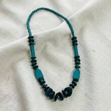 2026 Retro Wooden Necklace, European And American Bohemian Personalized Long Sweater Chain Performance Accessory For Women - Blue - View 12