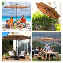 2m Outdoor Table Umbrella, Table Umbrella With Tilt Button And Crank, 6 Ribs, UV Protection, For Garden, Lawn, Terrace, Backyard, Pool, Khaki Color - 2m - View 9