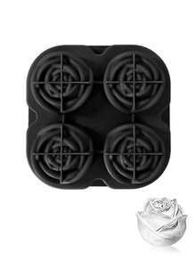 1 pièce Moule à glaçons en silicone 4 cavités, glaçons en forme de crâne, rose, diamant pour whisky - Noir - Voir 9