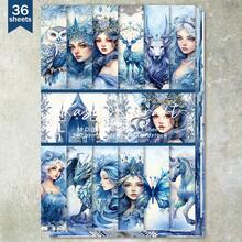 36 Sheets A5 (Blue Wonderland Background) Scrapbooking Paper, Suitable For Bullet Journals, Collages, Cards, Scrapbooks And Crafts - Rectangle - View 1