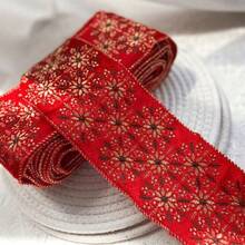 2026 New Luxury Gold Thread Embroidered Lace, Bridal Gown Sewing Accessory, Wedding Dress DIY Decorative Ribbon, Elegant Palace Style, Holiday Decor - Red Gold - View 12