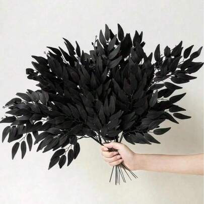 1/4/8/16/32pcs Italian Ruscus Green Artificial Leaf Vines, 27.6 Inch Fake Green Leaves Garland, Artificial Vine Flowers For Wedding Arch Floral Filler, Tabletop Centerpiece, Home Decor, Roses, Decorative Roses, Boho Style, Party & Holiday Decor, Bedroom Decor Accessories, Valentine's Day Decor Gift, Roses, Mother's Day, Spring Decor
