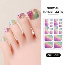 20片装 - 彩虹渐变闪粉美甲贴纸。这款春夏系列采用渐变微闪设计。易于粘贴，非常适合女士在度假、节日、派对、约会或居家美甲时使用。 - 彩色 - 查看 21