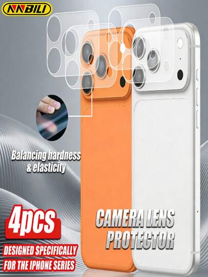Bộ 4 miếng dán bảo vệ ống kính HD NNBILI, phù hợp với 17 Pro Max/17 Pro/17 Air/17, bảo vệ toàn diện, chống trầy xước, bền và dễ lắp đặt, phụ kiện điện thoại. Tương thích với điện thoại