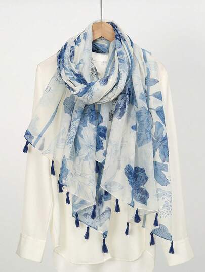 A Simple Printed Scarf, New Women's Silk Scarf, Spring And Summer Sun Protection Beach Towel, Fashionable Headscarf, Shawl, Women's Neckerchief, Long Scarf