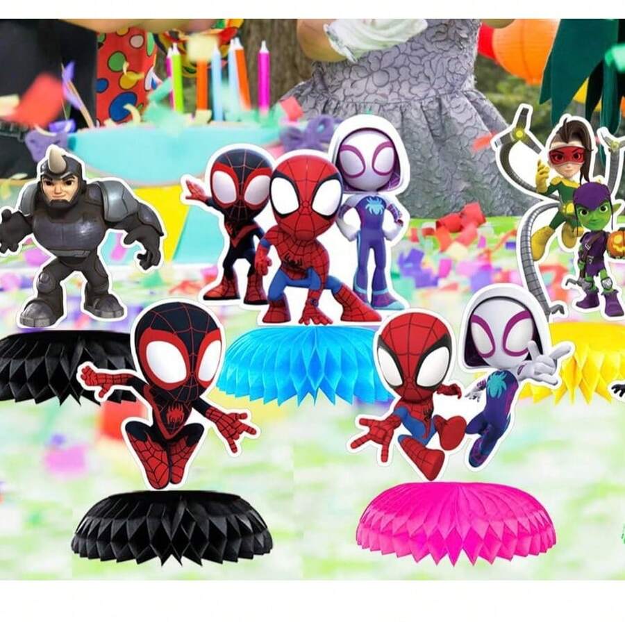 Enfeite em formato de favo de mel para festas de aniversário, decoração de mesas, tampos de mesa em formato de favo de mel e bases de papel em formato de favo de mel. - A - Ver 1