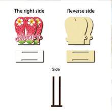 1/5件装沙滩主题夏季餐巾架，木质冰淇淋和人字拖设计，非常适合烧烤、夏季派对、厨房和餐桌中心装饰。 - 彩色 - 查看 7