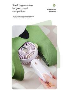 MEET SUN 1 pieza Ventilador de mano recargable de 1200mAh con 3 velocidades de viento, ventilador portátil plegable, ventilador para fijar el maquillaje, dispositivo de enfriamiento para el verano, ventilador de escritorio silencioso para dormitorio - Soporte de Mano - Ver 4