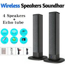 1个无线家庭影院条形音箱，带可拆卸可调节扬声器：20W输出功率，支持USB、TF卡、AUX输入，2.0环绕立体声，低音反射，电视音频，音乐播放器，适用于电脑、手机、电视，完美礼物 - 黑色 - 查看 5