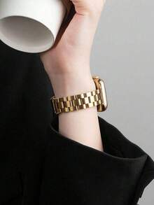 Dây đeo đồng hồ kim loại mỏng thời trang, dây thép không gỉ 3 mắt xích, vòng tay nữ sang trọng, dây thay thế có thể tháo rời 14mm, phù hợp với S10 S9 S8 S7 SE Ultra 1/2/3, 38/40/41/44/45/46/49mm, thích hợp cho các dịp trang trọng, tiệc tùng, du lịch, làm quà tặng trang sức cho nữ. - Vàng - Xem 5