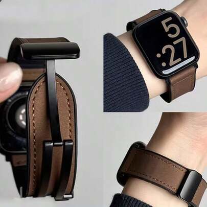 1 dây đeo đồng hồ giả da kiểu cổ điển, tương thích với Apple Watch 38mm 40mm 41mm 42mm 44mm 45mm 49mm, thiết kế thời trang unisex phù hợp cho mọi dịp, tương thích với Apple Watch Ultra 2 Series, SE, S11, S10, S9, S8, S7, S6, S5, S4, S3, S2, S1