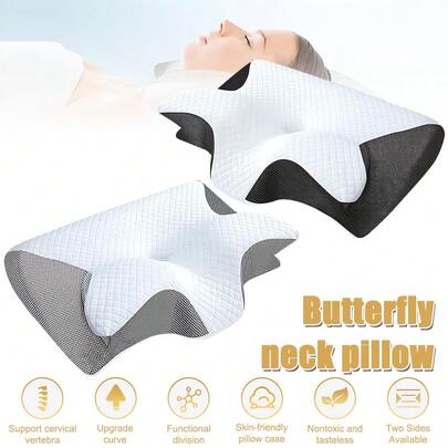 1pc Neck Pillow For Neck & Shoulder Relief - Contour Ergonomic Design For Side/Back/Stomach Sleepers, Lightweight Travel-Friendly Pillow With Breathable Mesh Cover, Hand Wash Only , Pillow For Neck, Comfortable Sleep