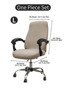 1 pieza Funda de silla de oficina de unicolor, impermeable y de seda de leche, con elástico, extraíble y lavable, adecuada para oficina, bar, dormitorio, silla de juegos, decoración del hogar - Multicolor - Ver 13