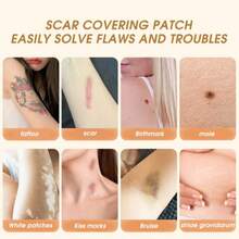 5 piezas de pegatinas invisibles para cubrir tatuajes de tonos de piel, cobertura natural para cicatrices en brazo/pierna/espalda, no alergénico - Talla única - Ver 5