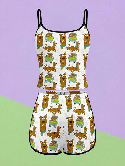 SHEIN X SCOOBY-DOO 女士合作休闲套装，将合作元素融入设计，打造活力时尚造型