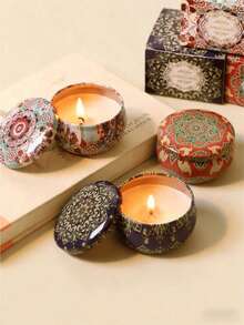 Scented Candles, Jar Candles, Handmade Soy Wax Candle Holders, Wedding & Holiday Decor, Perfect Gifts For Family & Friends, Birthday, Valentine's Day Or Mother's Day Travel Tin Candles, Aromatherapy Gift Set, Christmas, Candles, Gifts For Her (Random Color) - Multicolor - View 5