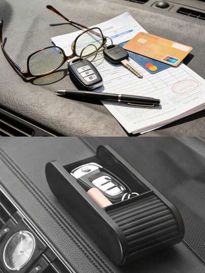 1个装车载收纳盒 | 车载仪表盘收纳盒 | 零钱包 | 带盖眼镜盒 | 女士车载配件 | 旅行必备 | 情人节送男友的礼物