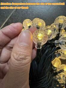 1PC 20/50/100 LED Solar Crystal Bubble Ball Light String -8 Flashing Modes, Waterproof Fairy Light, Outdoor Garden Light String, Suitable For Garden, Courtyard, Tree, Lawn, Porch, House, Balcony, Pavilion, Tavern, Wedding, Party, Festival Decoration - White-8Mode - View 11