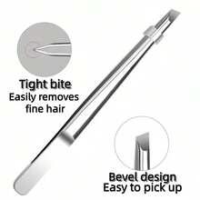 3支装高品质不锈钢眉镊，可拔除内生毛发，斜口眉镊，精密脱毛镊，符合人体工学的手柄设计，适用于细小毛发，可拔除内生毛发，眉毛修整工具，1套 - 彩色 - 查看 3
