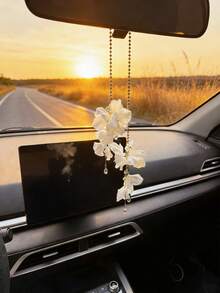 Creative Car Pendant, Car Hanging Decor, Rearview Mirror Accessory, Car Interior Decoration - White - View 1