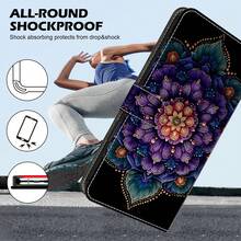 GLANDOTU Mandala Flower Pattern PU Leather Wallet Phone Case With Card Slots, Lanyard And Stand, Compatible With Multiple Phone Brands And Models - Multicolor - View 3