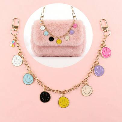 Smile Face Bag Chain Charm, KeyChain & Charms Wallet Chain Purse Chain Charm With Cute Colorful Happy Face