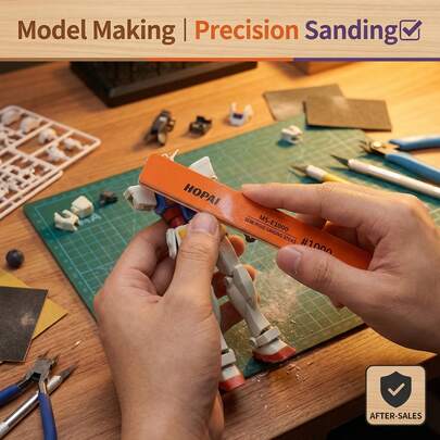 Set de 6 piezas de palitos de lija semirrígidos, granos #400/#600/#800/#1000/#1200/#1500, de uso en seco y húmedo, palitos de pulido de 4 mm de grosor, herramientas de pulido DIY