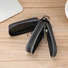 1 chiếc ví đựng chìa khóa xe hơi cao cấp, dày dặn, hai lớp, có khóa kéo, dùng được cho cả nam và nữ, kiểu dáng có gương chiếu hậu, phù hợp với mọi loại xe. - A - Xem 4