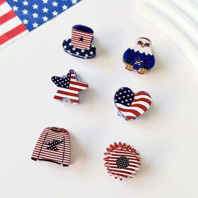 FIFA FIFA Mini Scratch Clip Independence Day Eagle Love Stars Cute Little Hairpin Holiday Dress Hair Accessories.