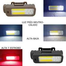 2-in-1 LED Headlamp & Flashlight, 7 Light Modes (White High/Mid + Red High/Strobe), USB-C Rechargeable Work Light with Magnetic Base for Camping & Car Repair - Caqui - Ver 3