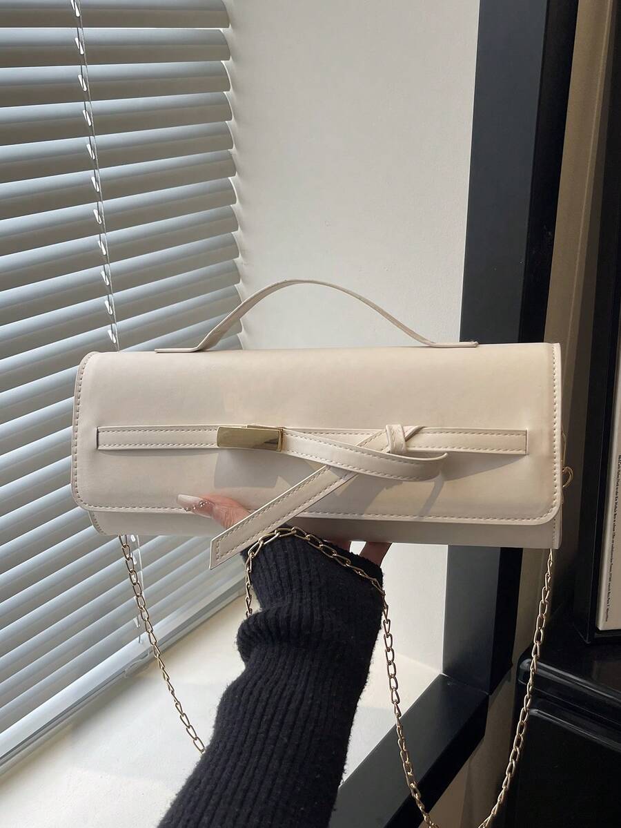 新款时尚翻盖链条单肩手提包，适合派对、郊游、度假、购物和日常使用，可装零钱、手机，也适合白领、大学生和上班族作为工作包，优雅女士包。