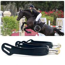 1 Pair Professional Equestrian Rowel Spurs, Smooth Rotation, Suitable For Horse Racing Training, Riding Competition Equipment, Horse Riding Gear - Black - View 5