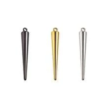 1 pieza/3 piezas Colgante de acero inoxidable 304 con baño electrolítico de oro/plata/negro de estilo minimalista y elegante, en diferentes longitudes, adecuado para hacer joyas DIY como collares, pulseras y pendientes - cono - Ver 27