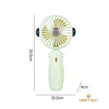MEET SUN 1 pieza Ventilador de mano recargable de 1200mAh con 3 velocidades de viento, ventilador portátil plegable, ventilador para fijar el maquillaje, dispositivo de enfriamiento para el verano, ventilador de escritorio silencioso para dormitorio - Soporte de Mano - Ver 13