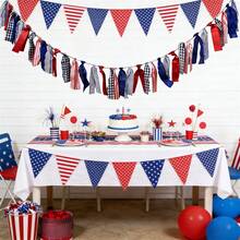 4th Of July Tassel Banner Red White And Blue Garland Patriotic Hanging Decorations For Independence Day Party - Nhiều màu - Xem 4