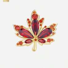 New Arrival Elegant Red Maple Leaf Brooch, Luxury Delicate Accessory For Shirt, Suit - Red - View 9