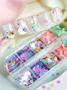 1 Hộp Hạt Kim Tuyến Hình Thỏ Dễ Thương Hỗn Hợp, Thích Hợp Cho Mùa Xuân/Hè, Phụ Kiện Làm Móng Phong Cách Kawaii Rực Rỡ, Phong Cách Tối Giản Lãng Mạn Y2K, Phù Hợp Cho Việc Tự Làm Móng Tại Tiệm Làm Móng Nữ, Phụ Kiện Trang Trí Móng. - Nhiều màu - Xem 5