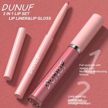 DUNUF 2-In-1 Lip Liner And Lip Gloss Set #09 - Premium Wine Red Matte Lip Kit For US Beauty Enthusiasts! Features Ultra-Smooth Retractable Lip Liner For Precise Lip Contouring & Filling, Paired With Highly Pigmented Velvet Matte Liquid Lip Gloss That Delivers Long-Lasting, Transfer-Proof Color Payoff. Perfect For Creating Bold Retro Red-Brown Lip Looks-Ideal For Daily Wear, Parties, Or Fall/Winter. Smooth, Creamy Texture Glides On Easily Without Dragging, Waterproof & Smudge-Proof Formula Ensures All-Day Wear. High-Definition #09 Deep Wine Red Shade Flatters All Skin Tones, Matches Y2K Retro & Everyday Makeup. Essential All-In-One Lip Makeup Set For Girls & Women, A Must-Have Beauty Essential For Your Collection! - R9 - 查看 8