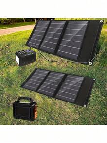 2-In-1 Portable Solar Panel Charger, Foldable, 30-50W Output, USB Port, Universal Charging, 36V Voltage, Solar Power Charging For Phones And Accessories, Travel Friendly - Multicolor - View 3