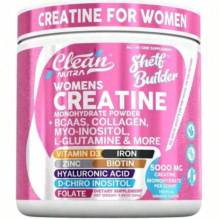 Women's Creatine Monohydrate Powder With BCAAs, Collagen, Myo-Inositol, L-Glutamine, & More For Optimal Wellness & Beauty Support – Shelf Builder - 一 - 查看 1