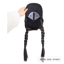 Women's Fashion Wig Baseball Cap, Made Of Synthetic Fiber, Black Hat With Two Braids, Suitable For Daily Life, Work And Holidays - Multicolor - View 6