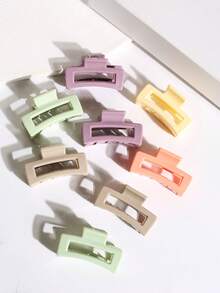 Bộ 4/8/10 kẹp tóc vuông hình học thời trang, đa năng, sáng bóng, phù hợp cho mọi dịp. - Nhiều màu - Xem 3