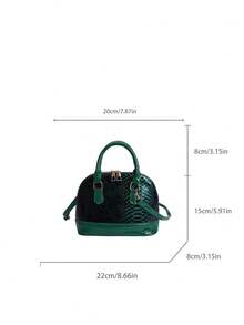 Túi xách kiểu vỏ sò họa tiết da rắn mới, túi đeo vai chéo thời trang dành cho nữ. - màu xanh lá - Xem 3