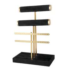 1 Giá trưng bày trang sức 3 tầng, giá đựng dây chuyền bằng kim loại phủ nhung, giá treo đa năng dùng để đựng dây chuyền, vòng tay, bông tai, nhẫn. - Nhiều màu - Xem 8